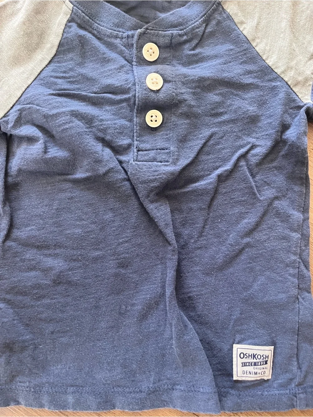OshKosh B'gosh Navy and Gray Henley Tee for Kids 2T